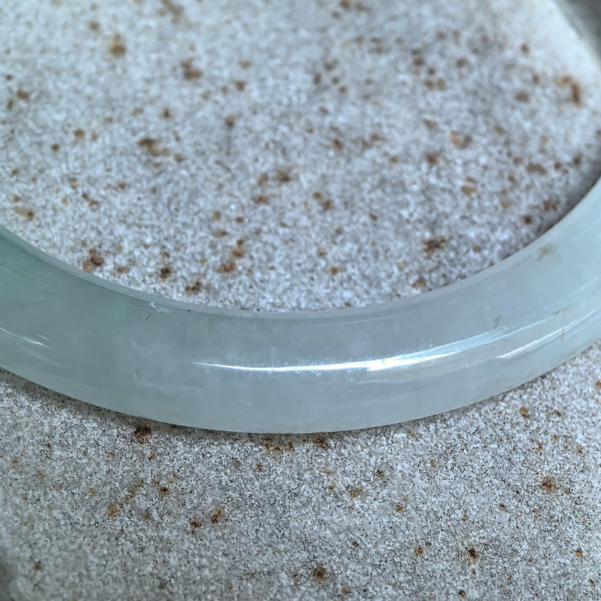Icy Glutinous Lihgt Green Round Jadeite Bangle -55mm