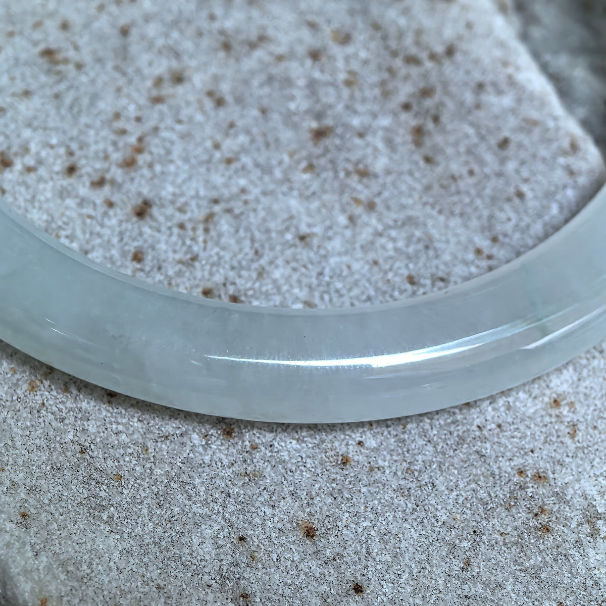 Icy Glutinous Lihgt Green Round Jadeite Bangle -55mm