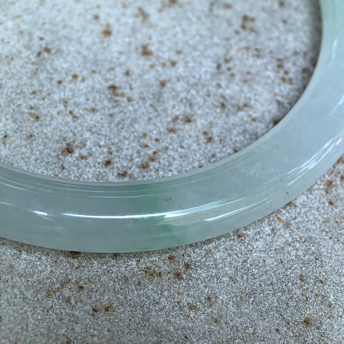 Icy Glutinous Lihgt Green Round Jadeite Bangle -55mm