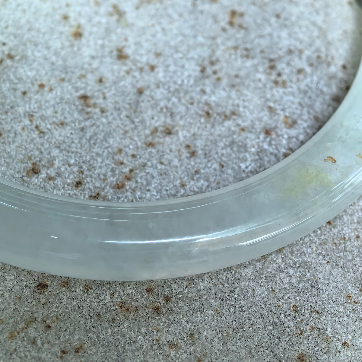Icy Glutinous Lihgt Green Round Jadeite Bangle -55mm