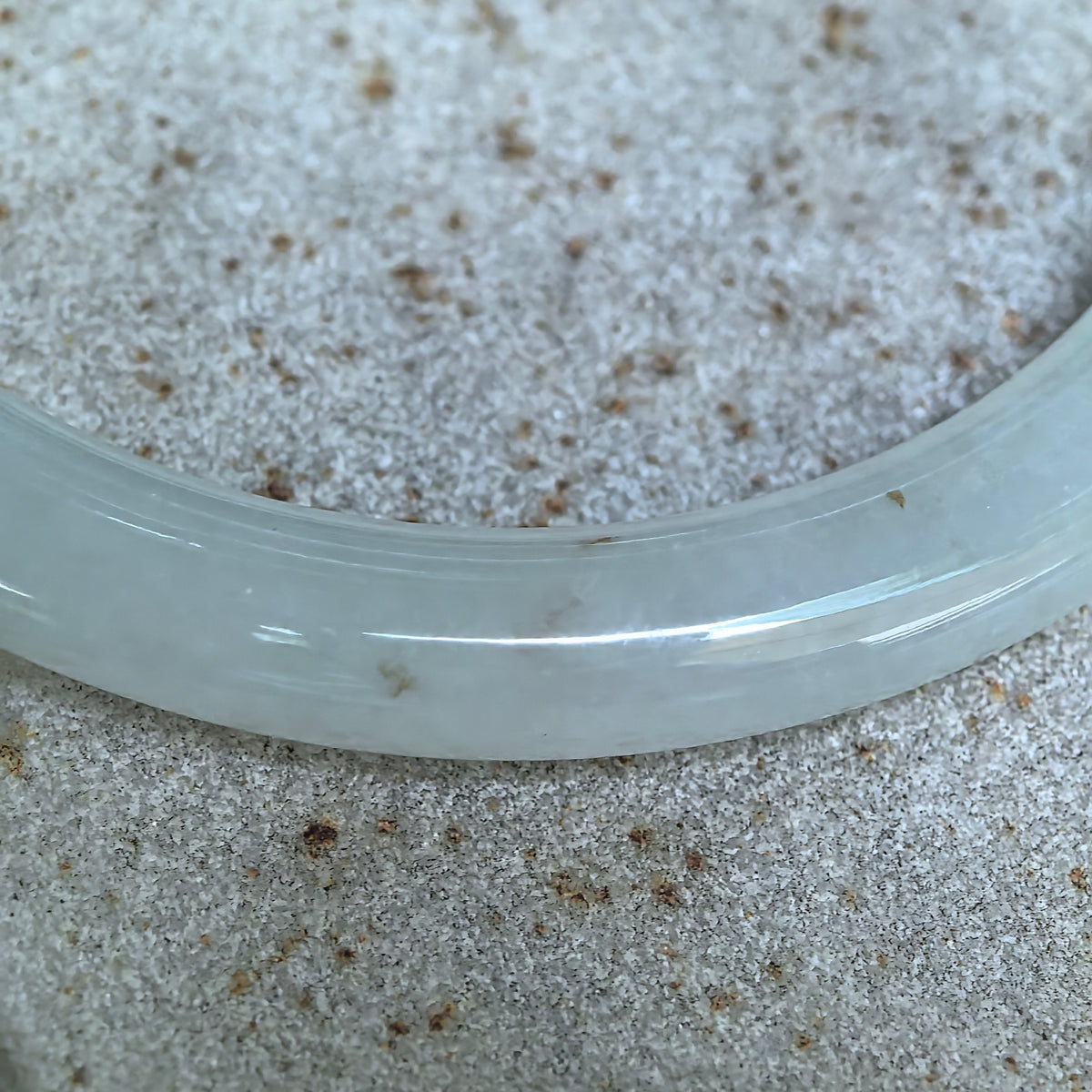 Icy Glutinous Lihgt Green Round Jadeite Bangle -55mm