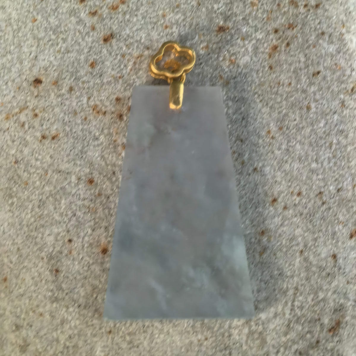 Icy Pale Blue Jadeite Plain Plaque Pendant
