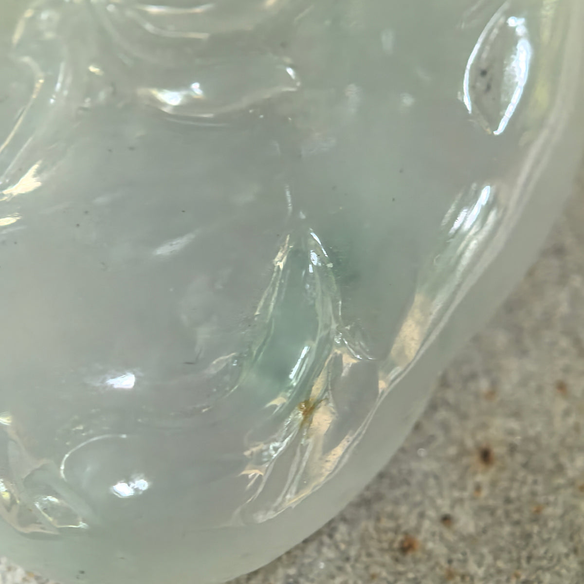 Glutinous White Jadeite Lotus and Fish Pendant with a Blue Undertone