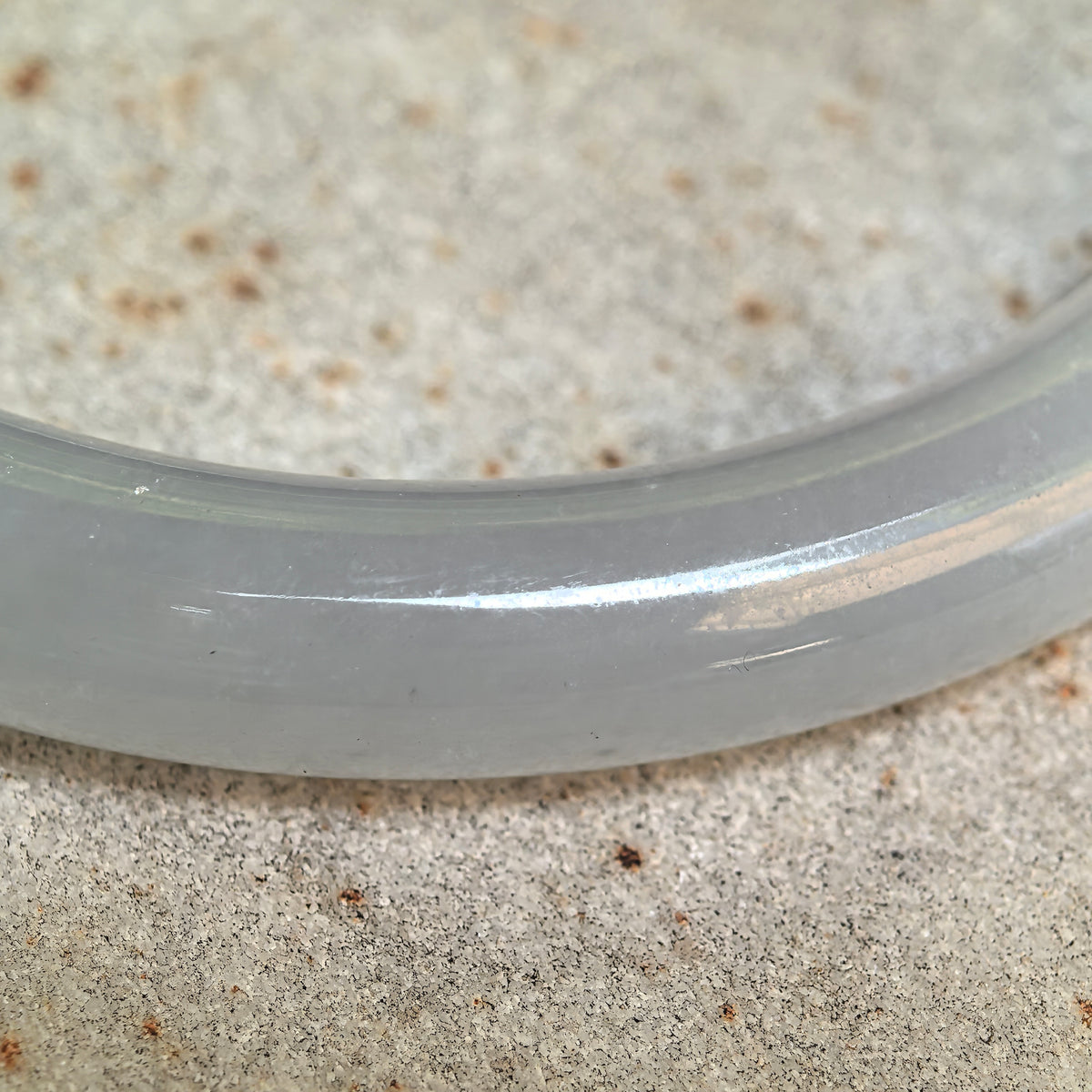 Icy Glutinous White Slim Round Jadeite Bangle -53mm