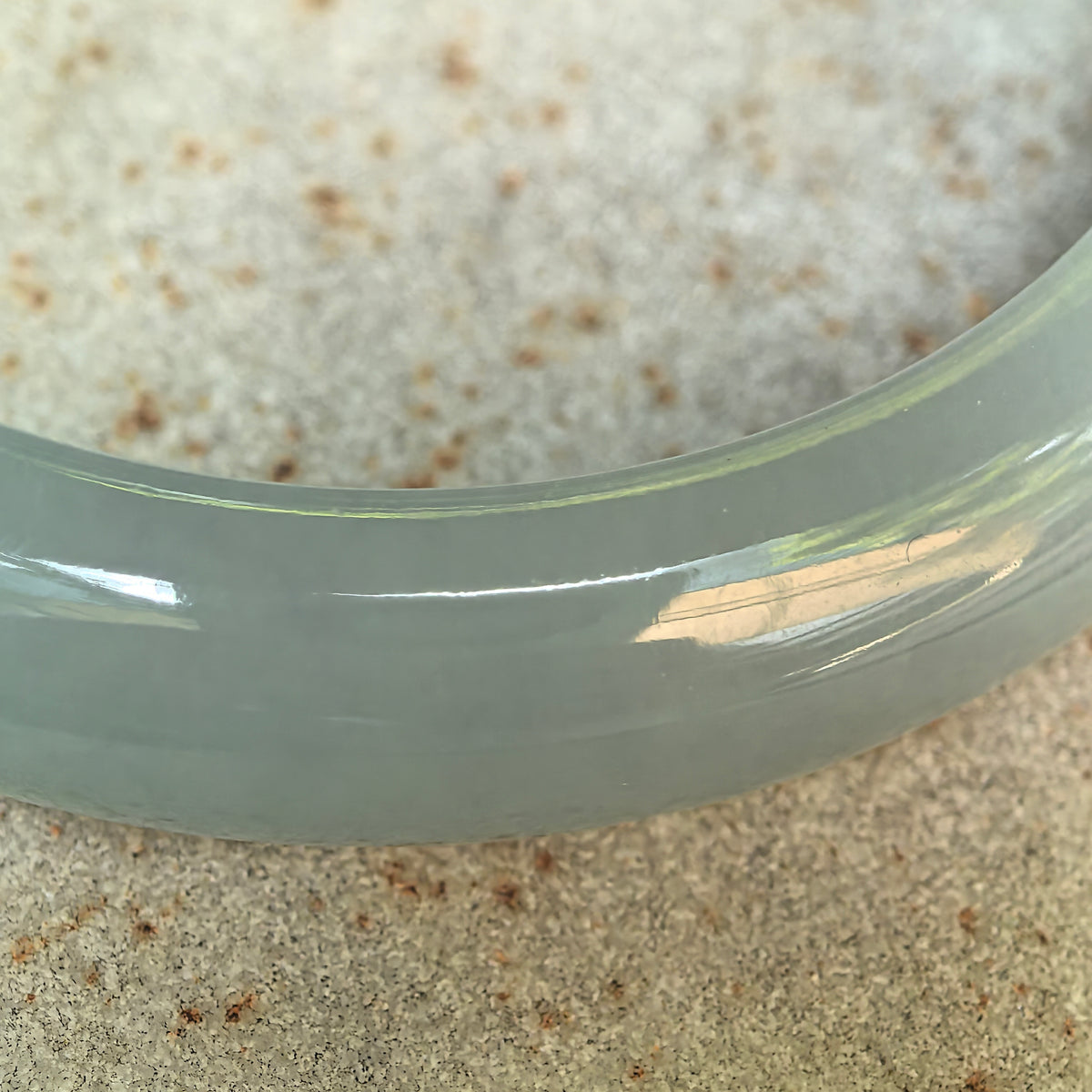 Icy Glutinous Light Green D-Shape Jadeite Bangle -55mm