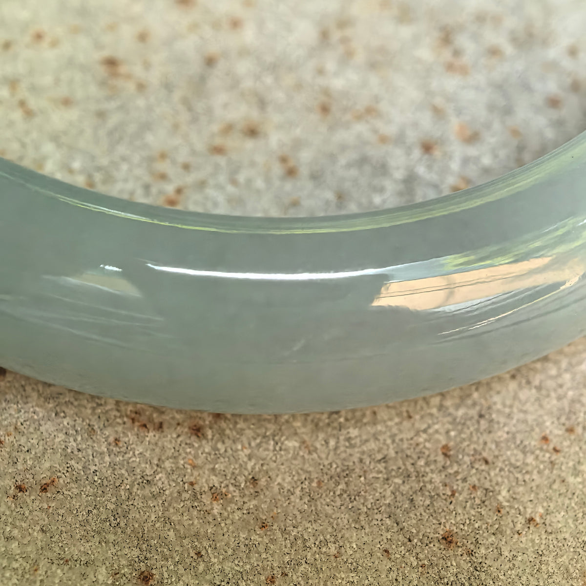 Icy Glutinous Light Green D-Shape Jadeite Bangle -55mm