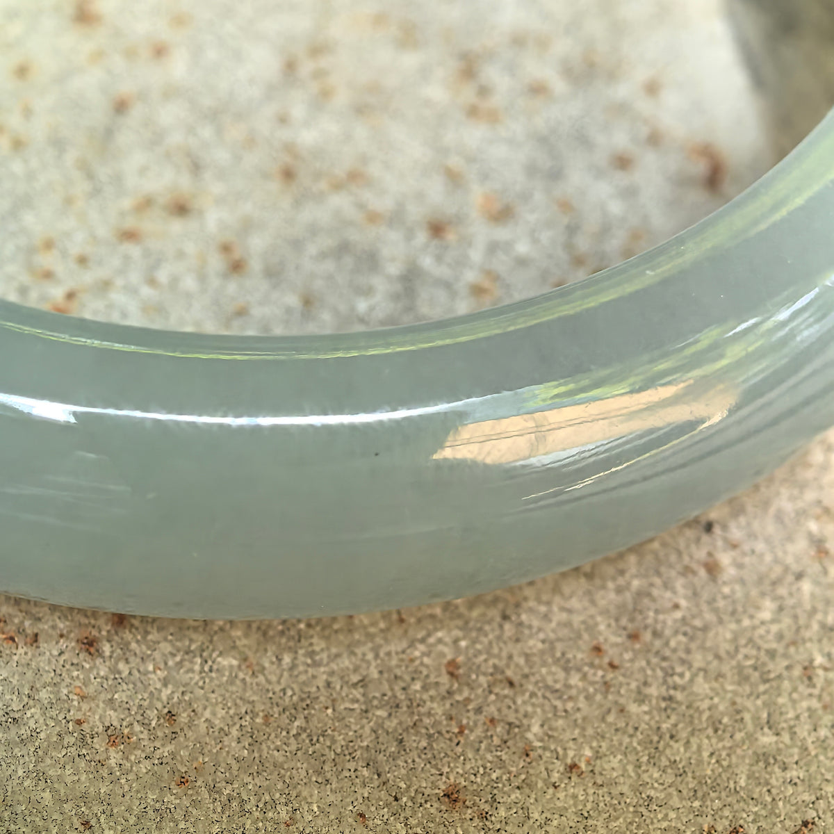 Icy Glutinous Light Green D-Shape Jadeite Bangle -55mm