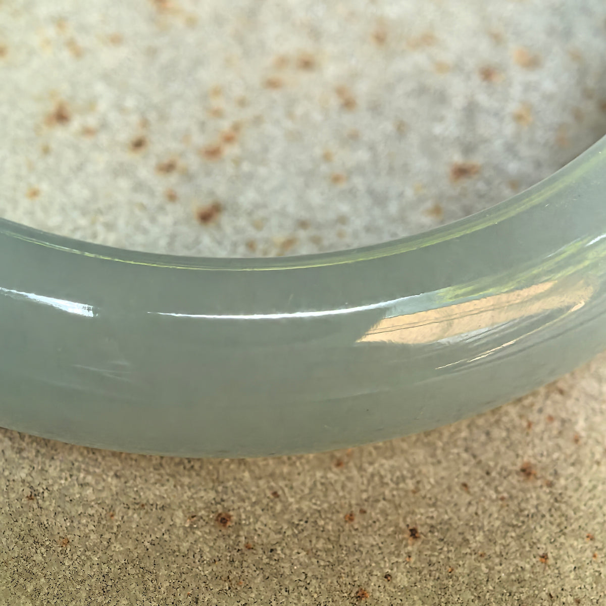 Icy Glutinous Light Green D-Shape Jadeite Bangle -55mm