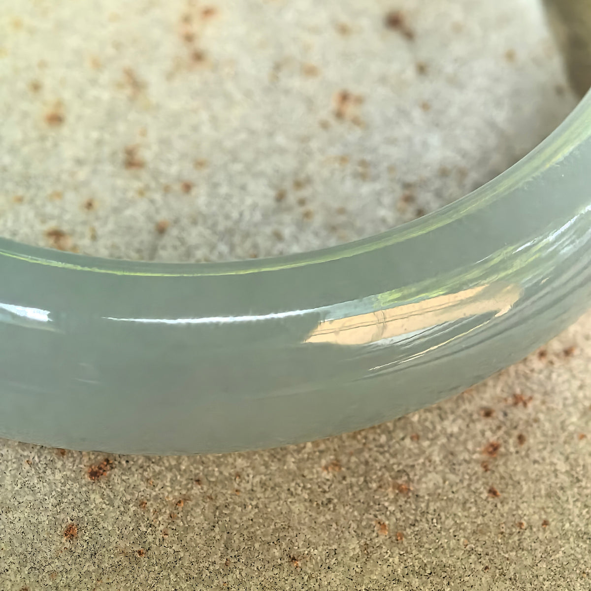 Icy Glutinous Light Green D-Shape Jadeite Bangle -55mm
