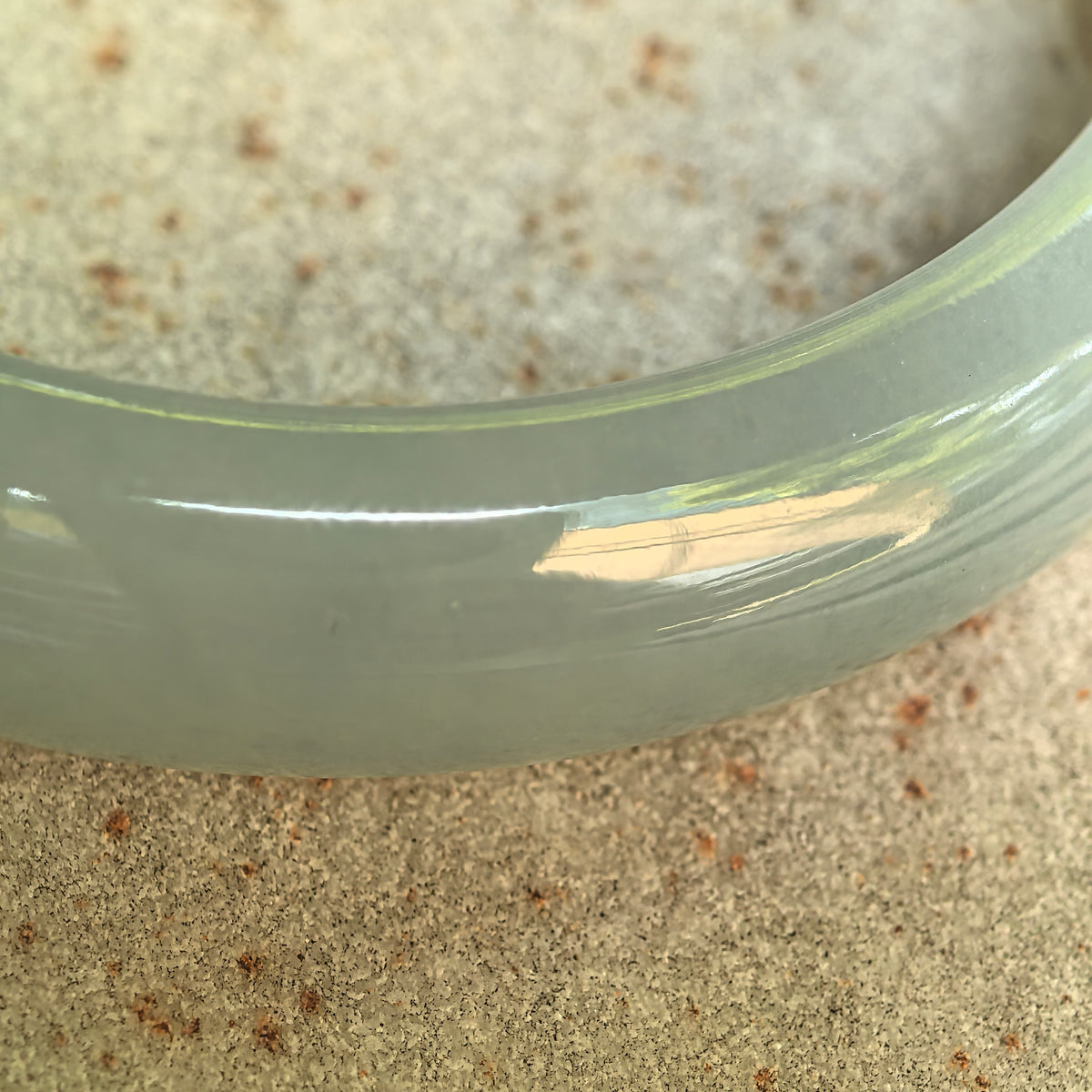 Icy Glutinous Light Green D-Shape Jadeite Bangle -55mm