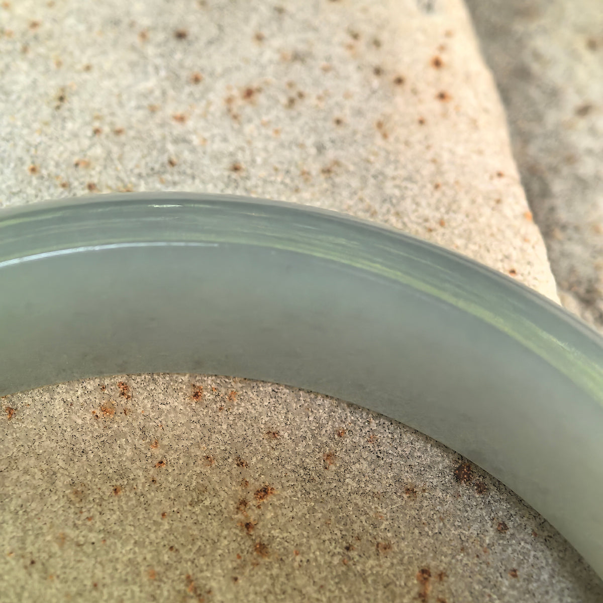 Icy Glutinous Light Green D-Shape Jadeite Bangle -55mm