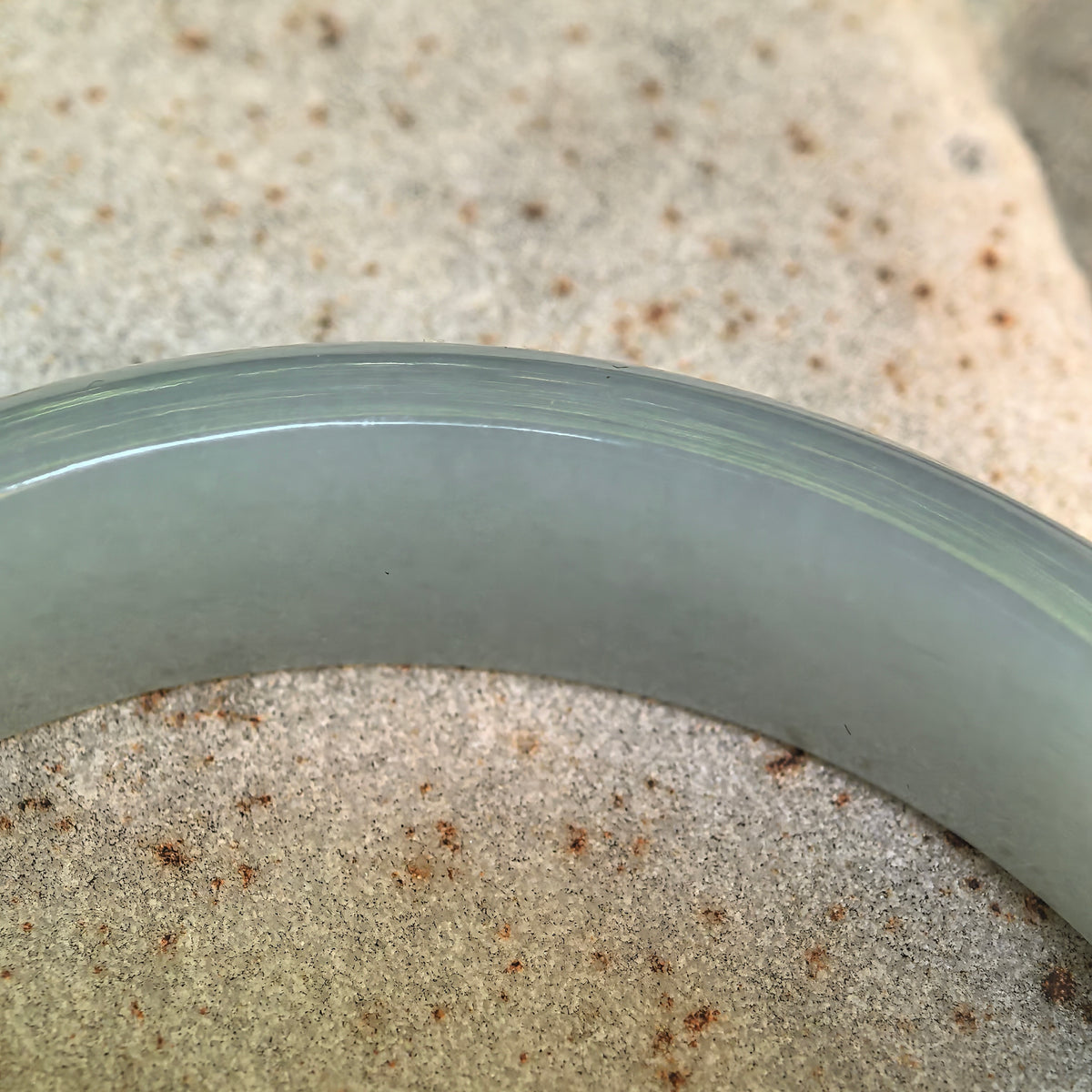 Icy Glutinous Light Green D-Shape Jadeite Bangle -55mm