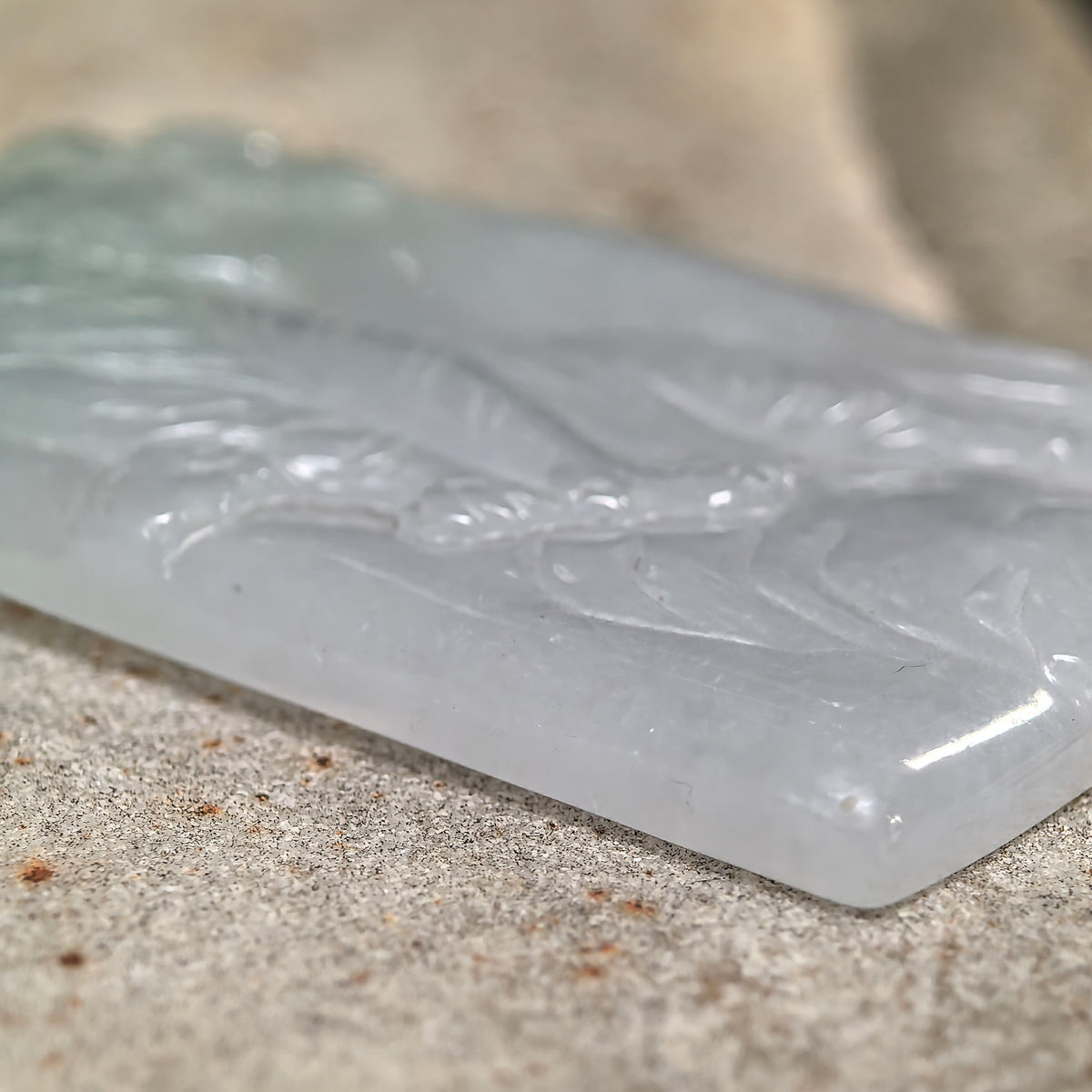 Glutinous Pale Green Ascending Tiger Jadeite Plaque Pendant