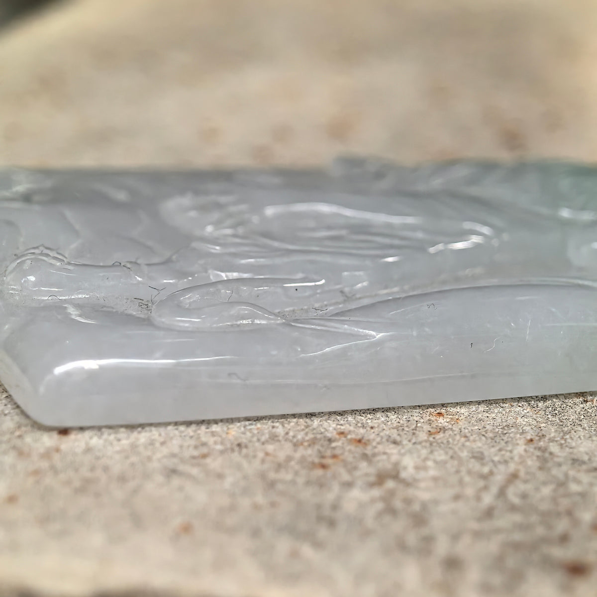 Glutinous Pale Green Ascending Tiger Jadeite Plaque Pendant