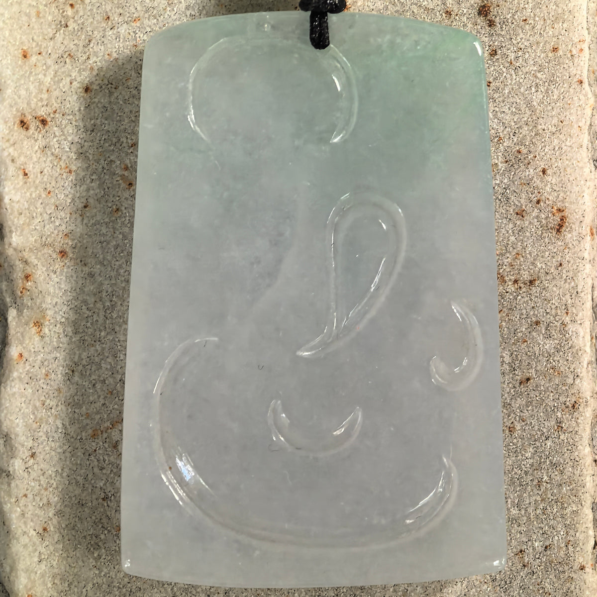 Glutinous Pale Green Ascending Tiger Jadeite Plaque Pendant