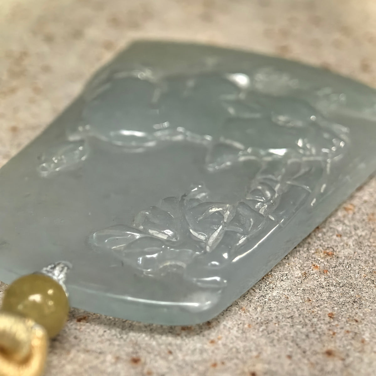 Icy Glutinous Pale Green Jadeite Pig Plaque Pendant