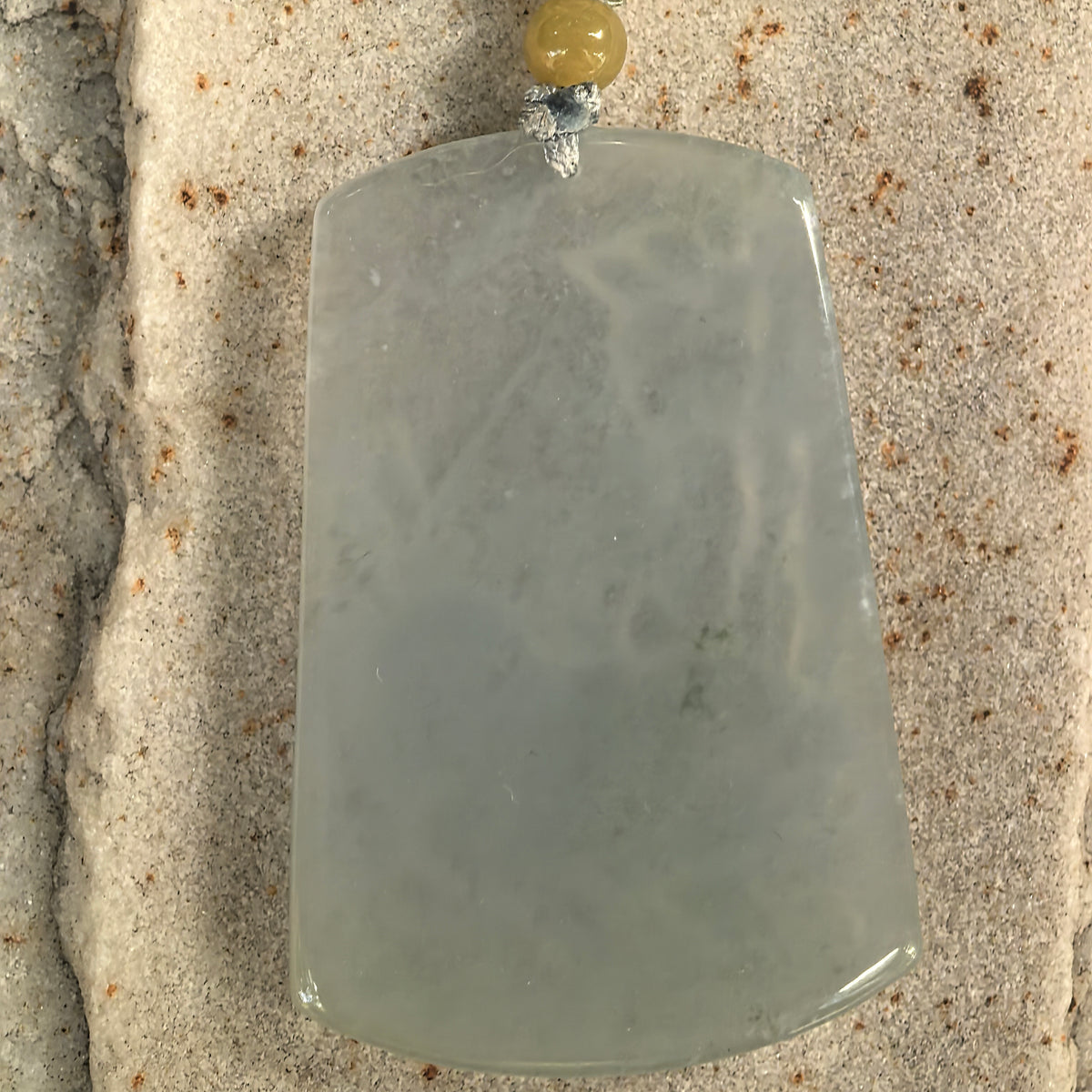 Icy Glutinous Pale Green Jadeite Pig Plaque Pendant