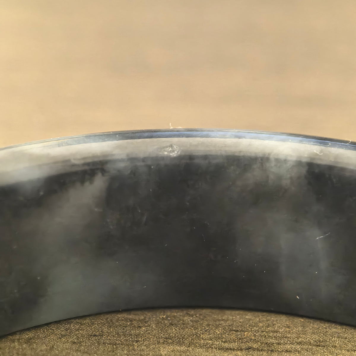 Glutinous Black-and-Green D-Shape Jadeite Bangle – 60mm