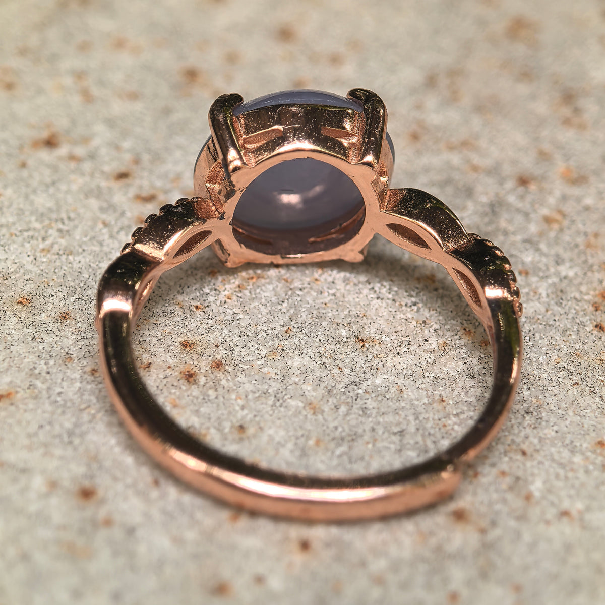Glutinous Purple Round Jadeite Ring -US6.5 Adjustable
