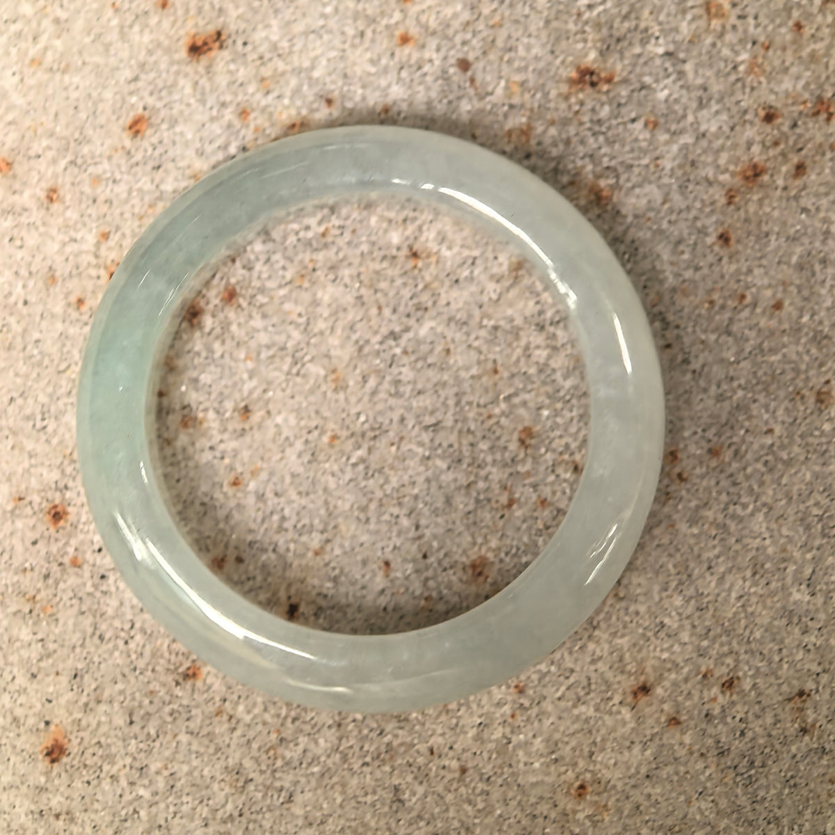 Glutinous White Jadeite Ring Band -US6.25