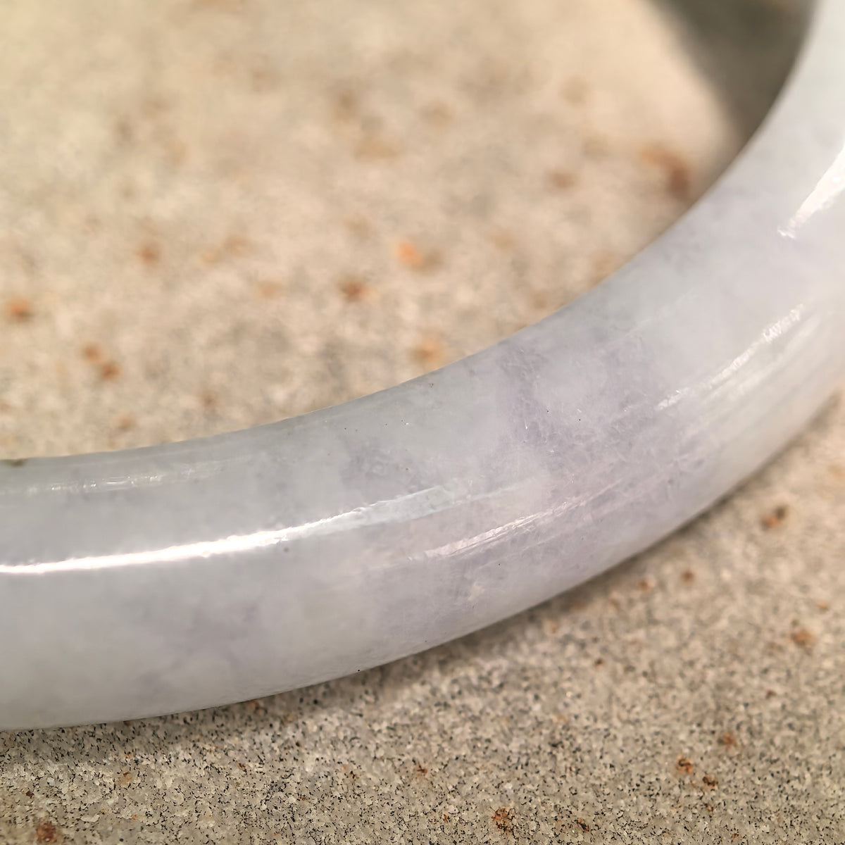 Glutinous White Slim D-Shape Jadeite Bangle -56mm · Not Sold Separately