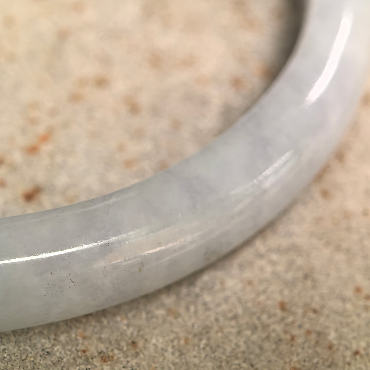 Glutinous White Slim D-Shape Jadeite Bangle -56mm · Not Sold Separately