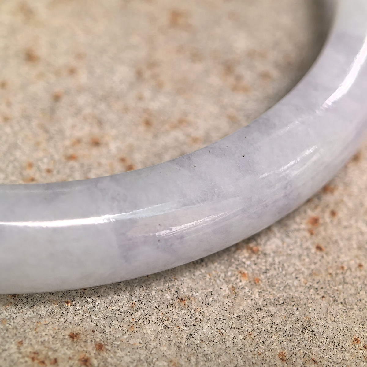 Glutinous White Slim D-Shape Jadeite Bangle -56mm · Not Sold Separately