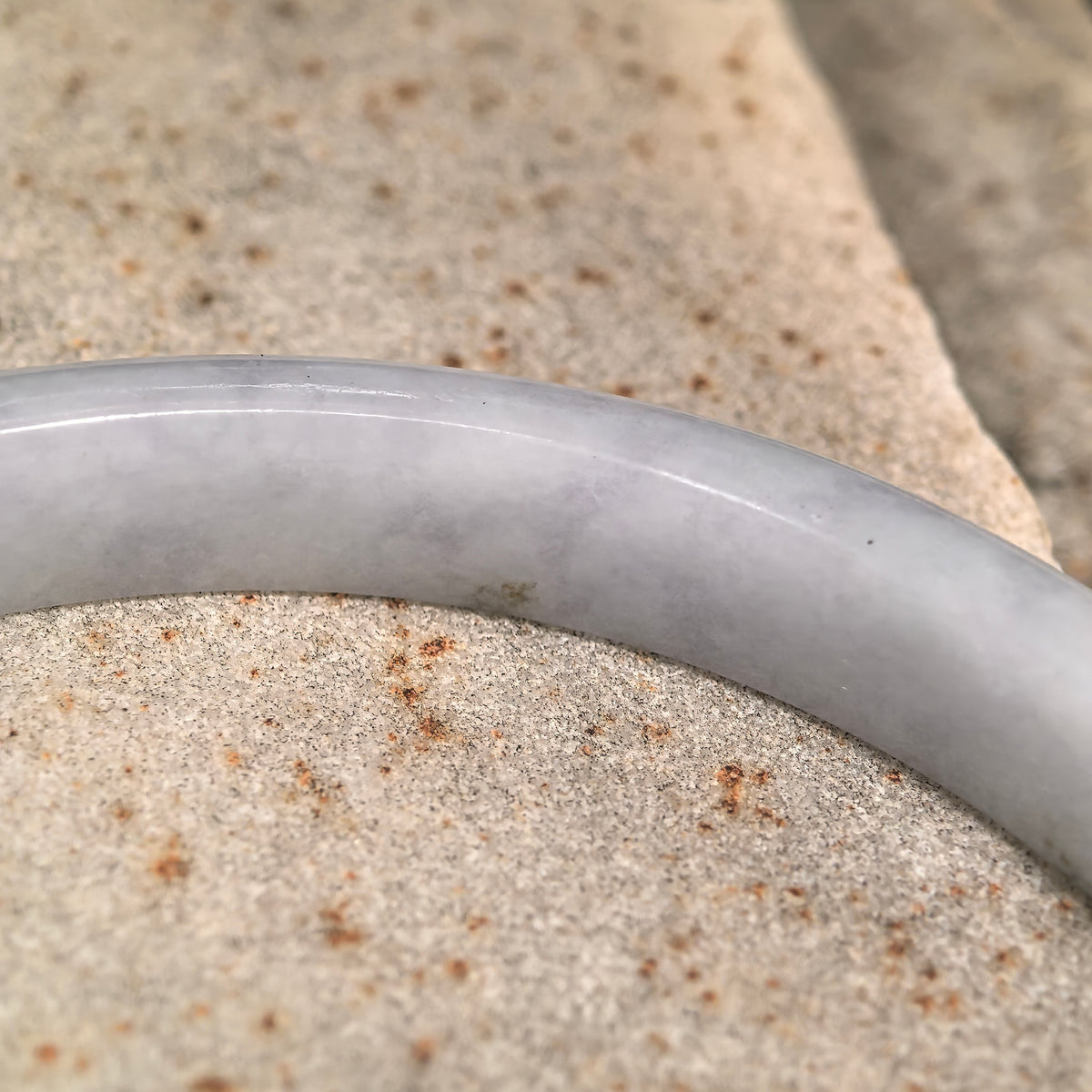 Glutinous White Slim D-Shape Jadeite Bangle -56mm · Not Sold Separately
