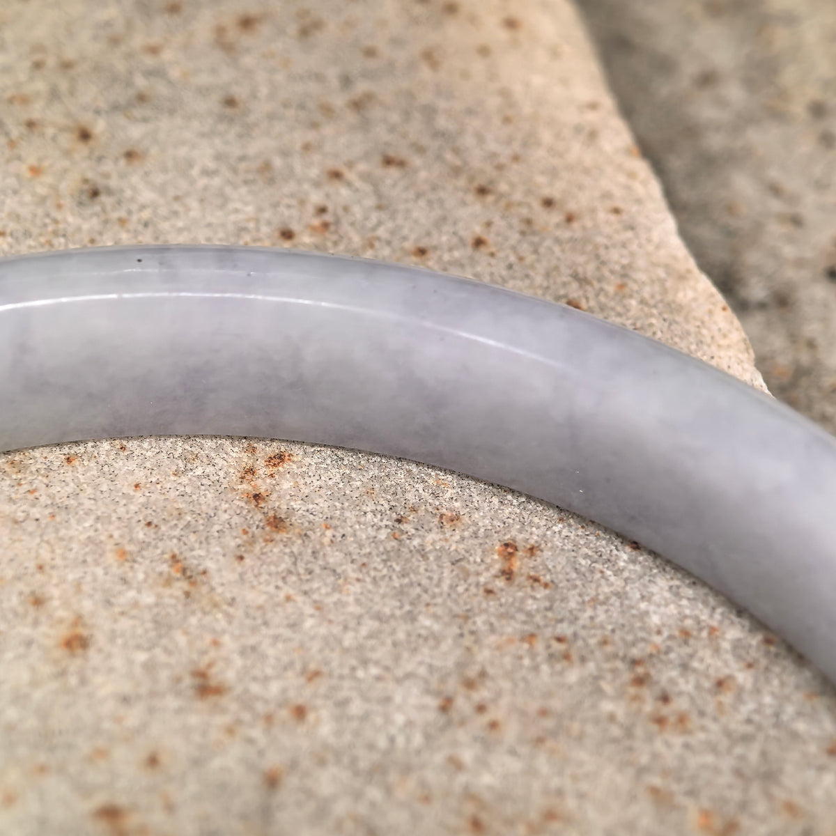 Glutinous White Slim D-Shape Jadeite Bangle -56mm · Not Sold Separately