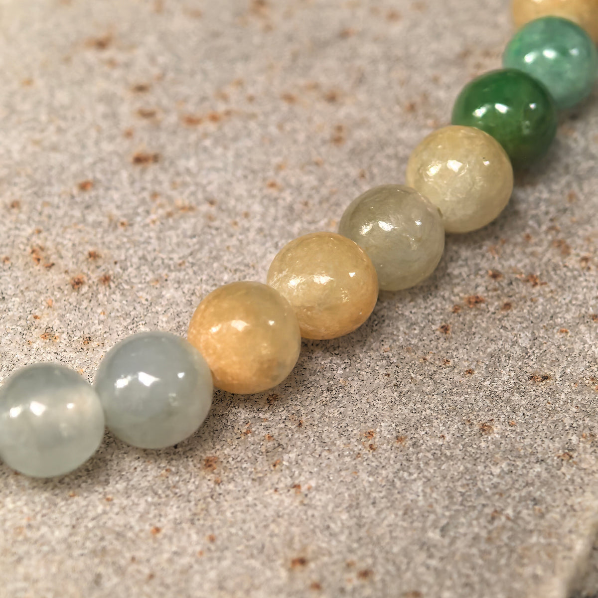 Glutinous Multicolor Jadeite Bead Bracelet -6mm