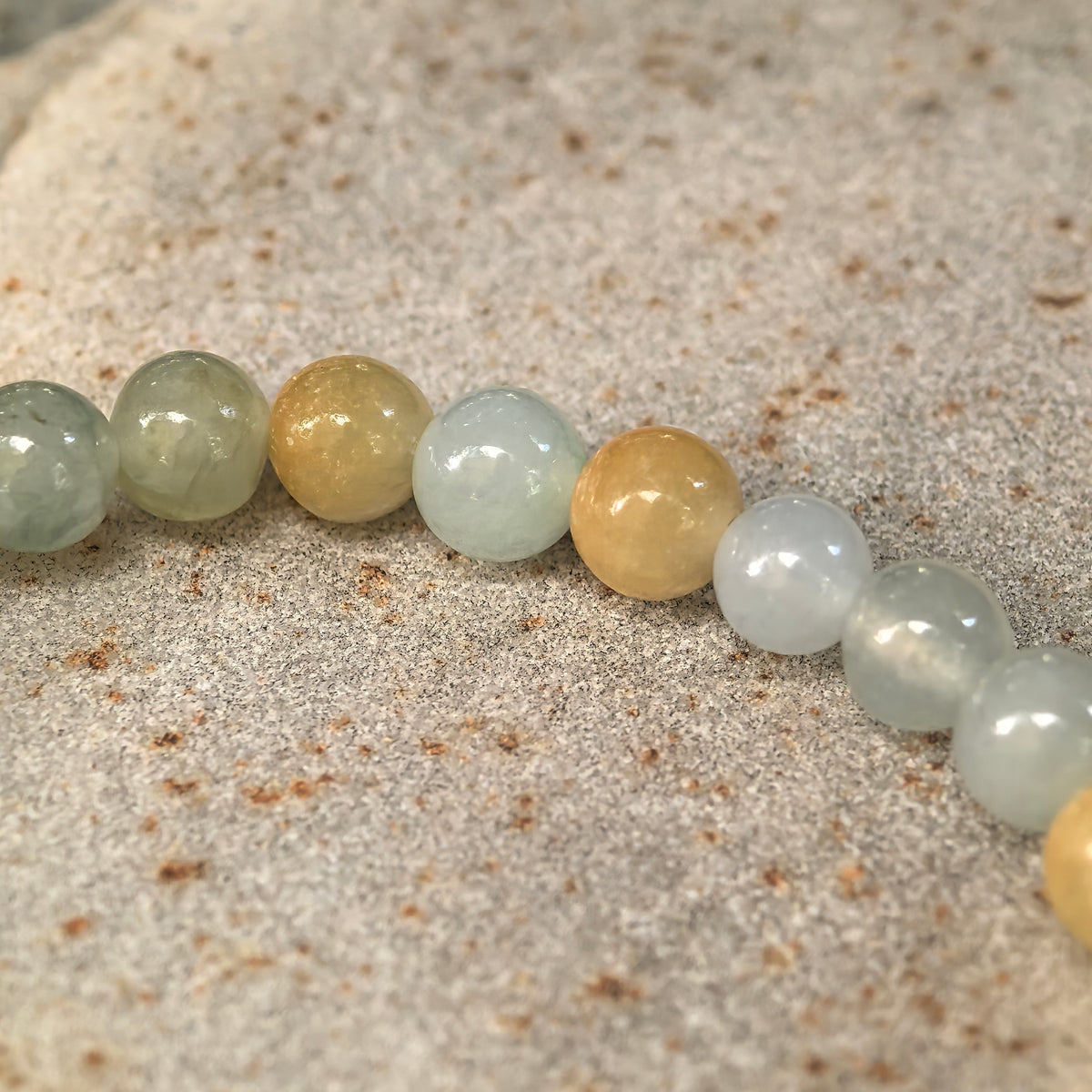 Glutinous Multicolor Jadeite Bead Bracelet -6mm