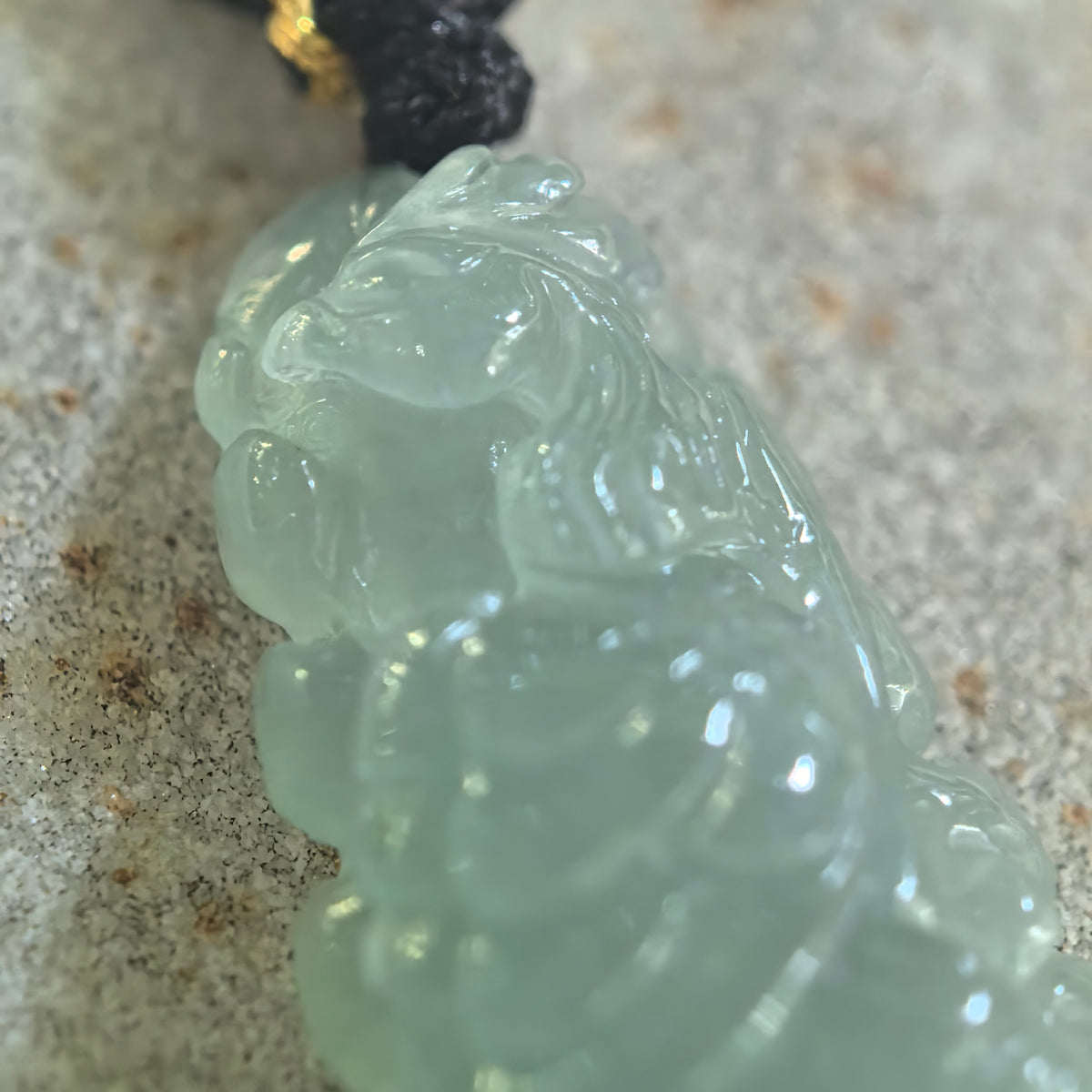Icy Glutinous Light Blue Jadeite Phoenix Pendant