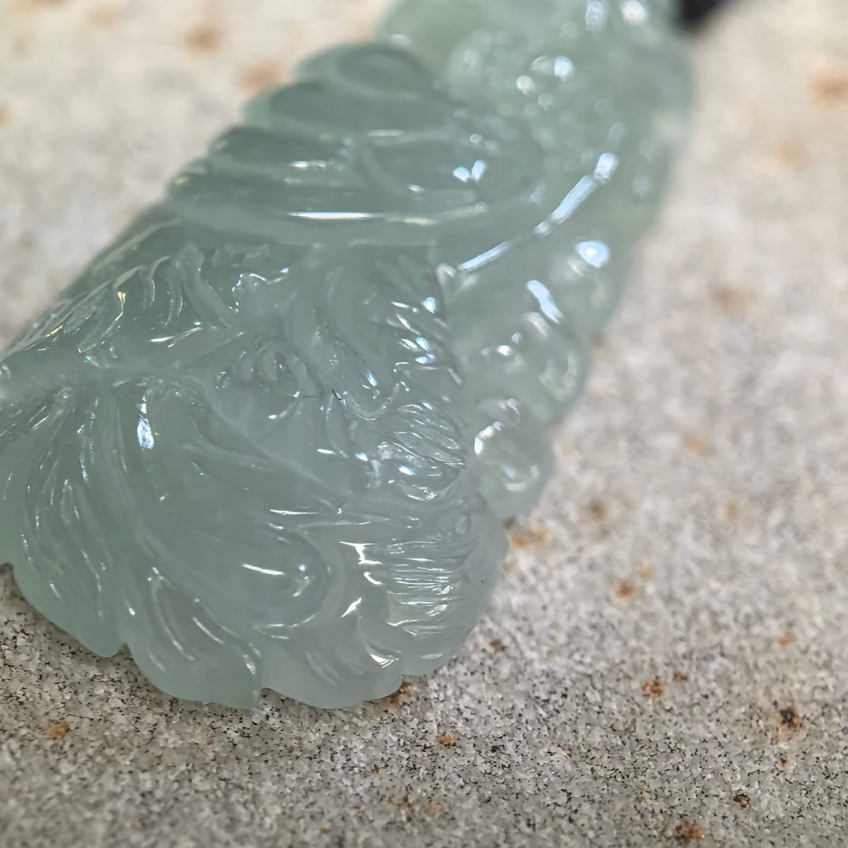 Icy Glutinous Light Blue Jadeite Phoenix Pendant