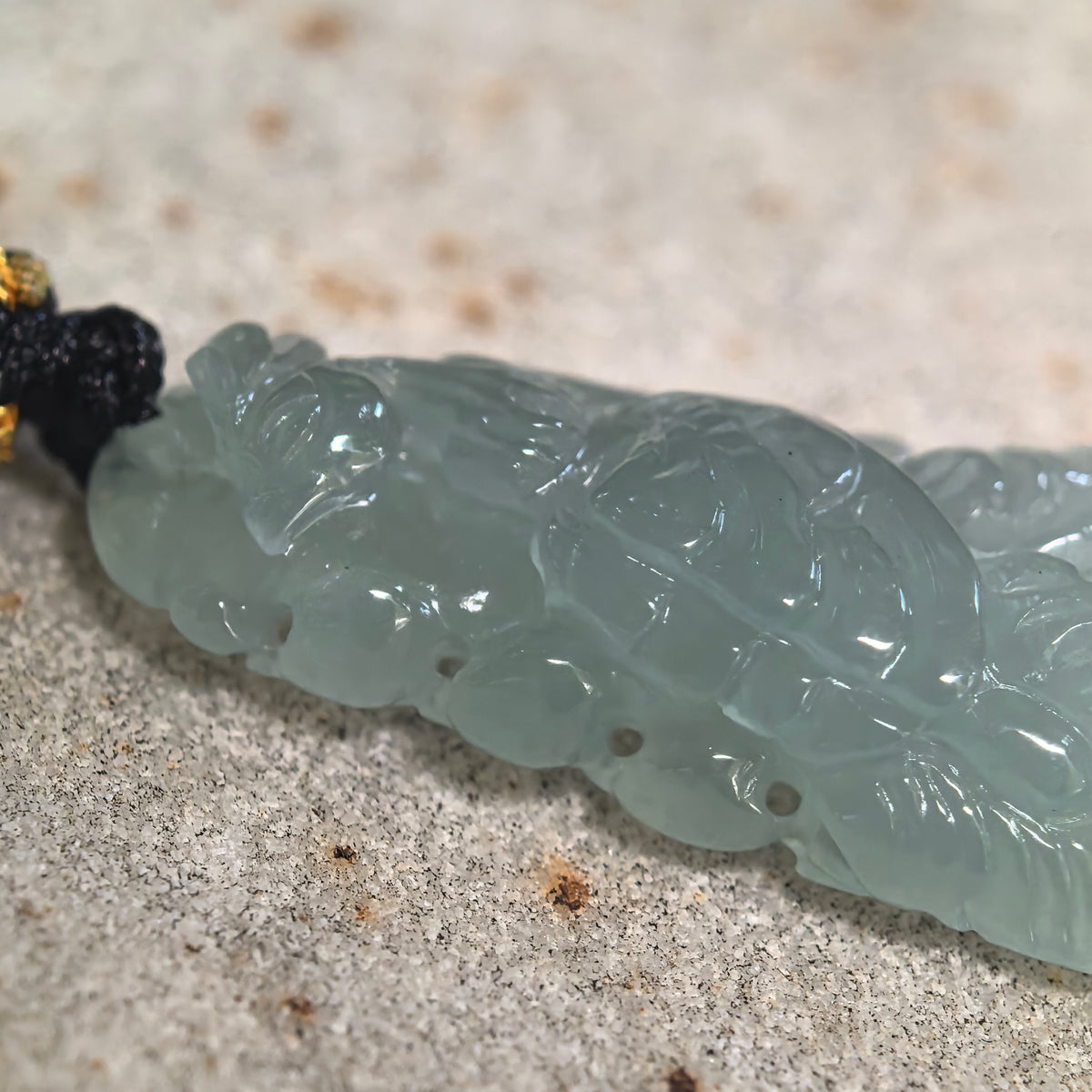 Icy Glutinous Light Blue Jadeite Phoenix Pendant