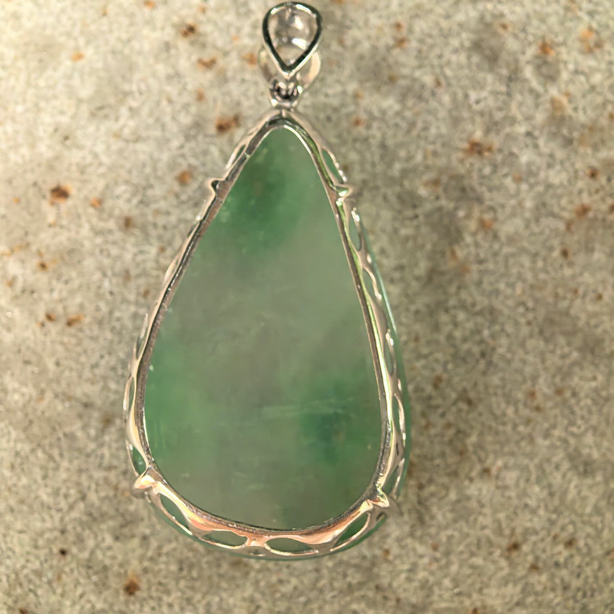 Icy Light Green Jadeite Butterfly and Lotus Pendant