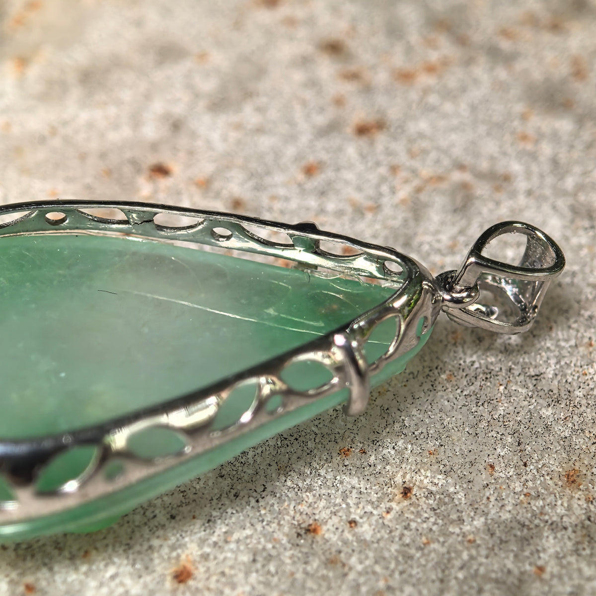 Icy Light Green Jadeite Butterfly and Lotus Pendant