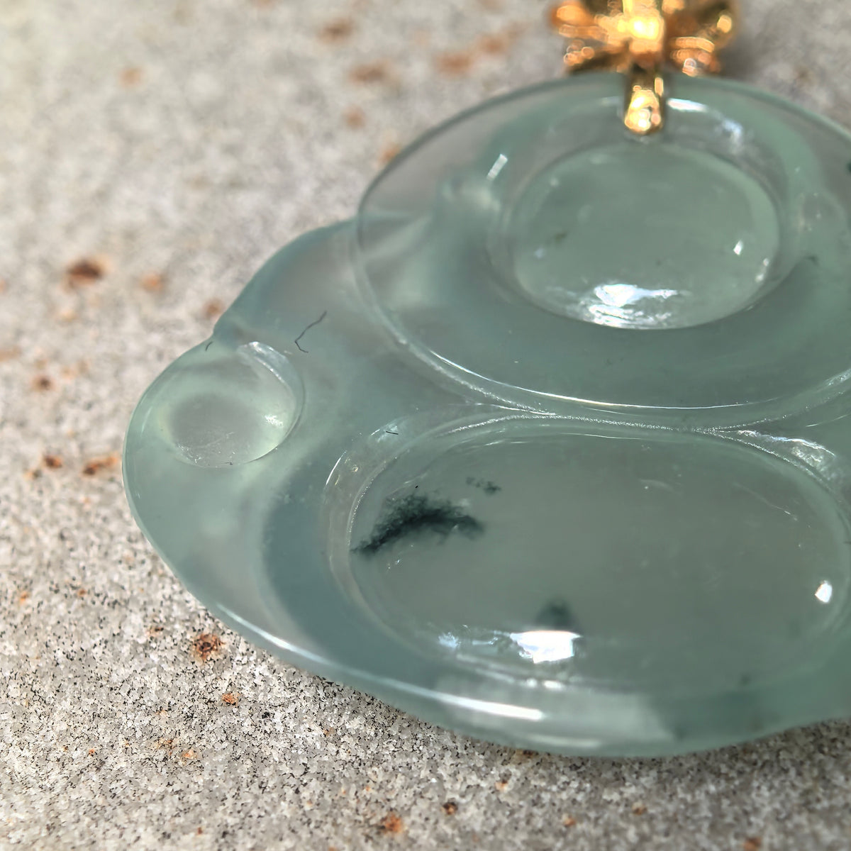 Icy Light Green Jadeite Laughing Buddha Pendant