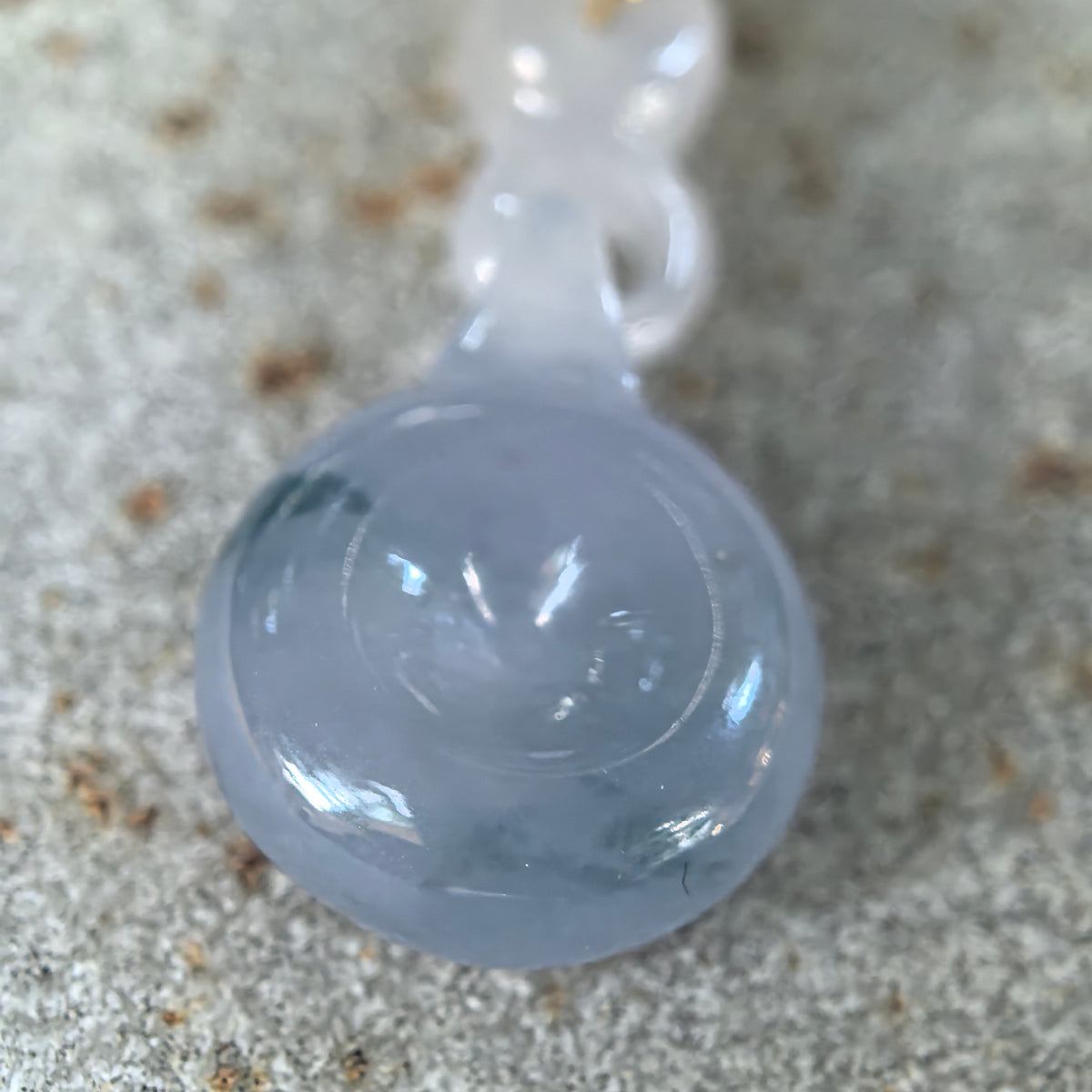 Icy Purple Jadeite Peace Pendant with Integral Jadeite Links