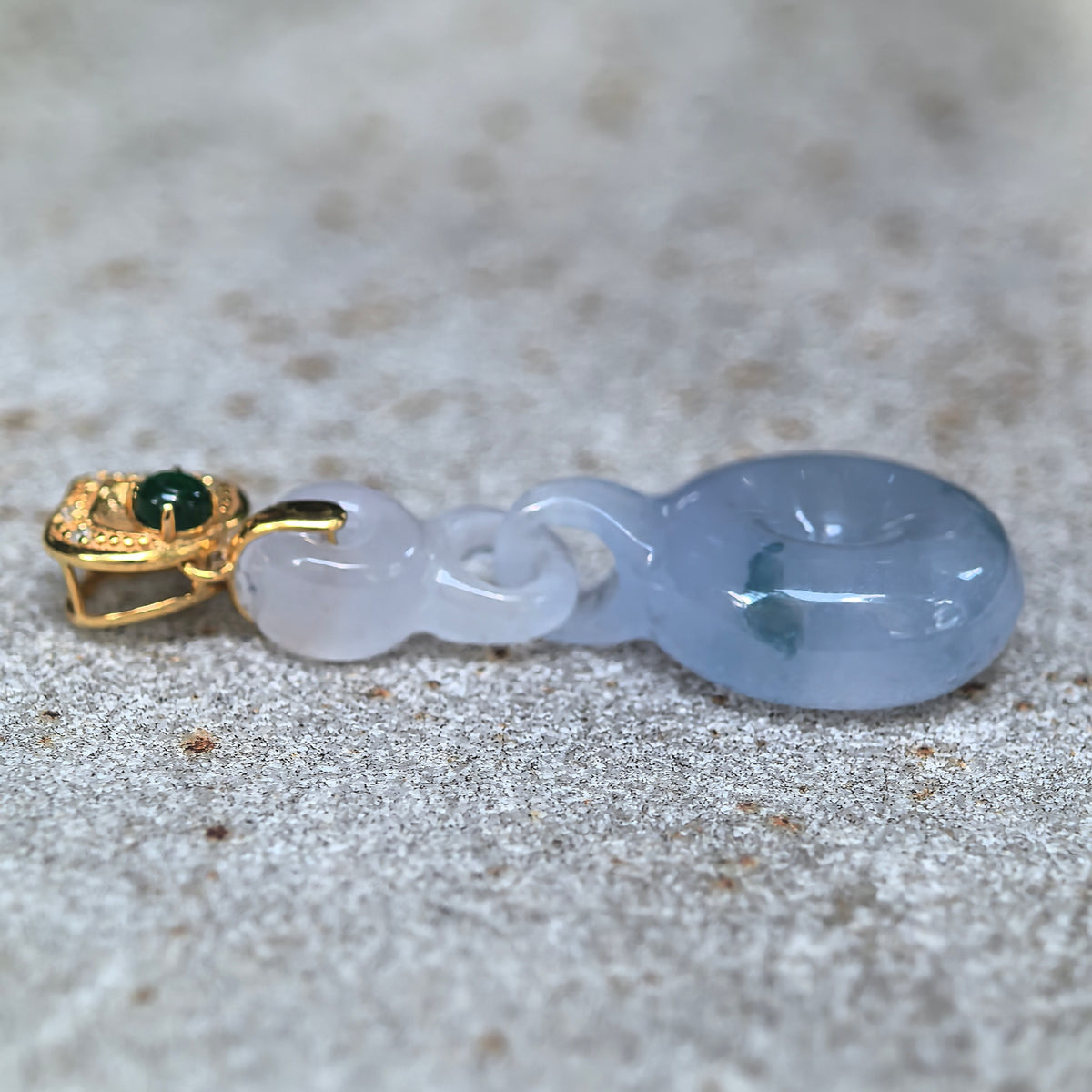 Icy Purple Jadeite Peace Pendant with Integral Jadeite Links