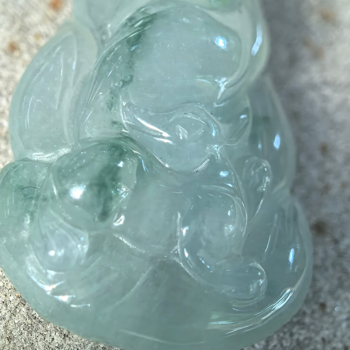 Icy Glutinous Light Green Nine-Tailed Fox Jadeite Pendant
