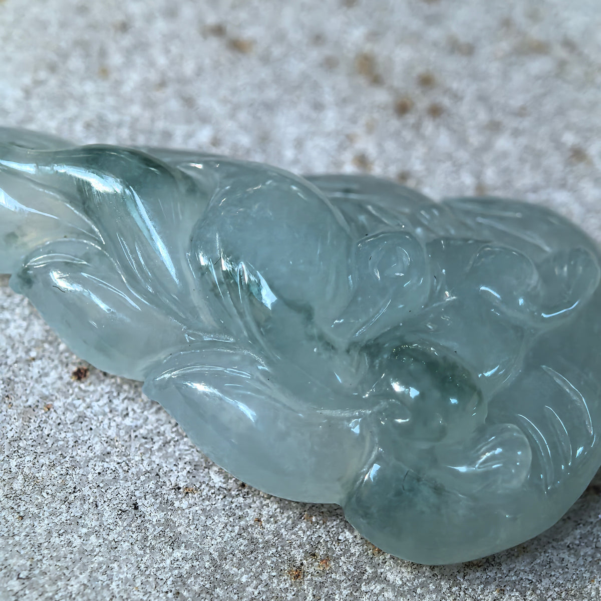 Icy Glutinous Light Green Nine-Tailed Fox Jadeite Pendant