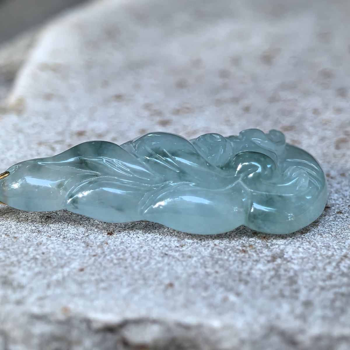 Icy Glutinous Light Green Nine-Tailed Fox Jadeite Pendant