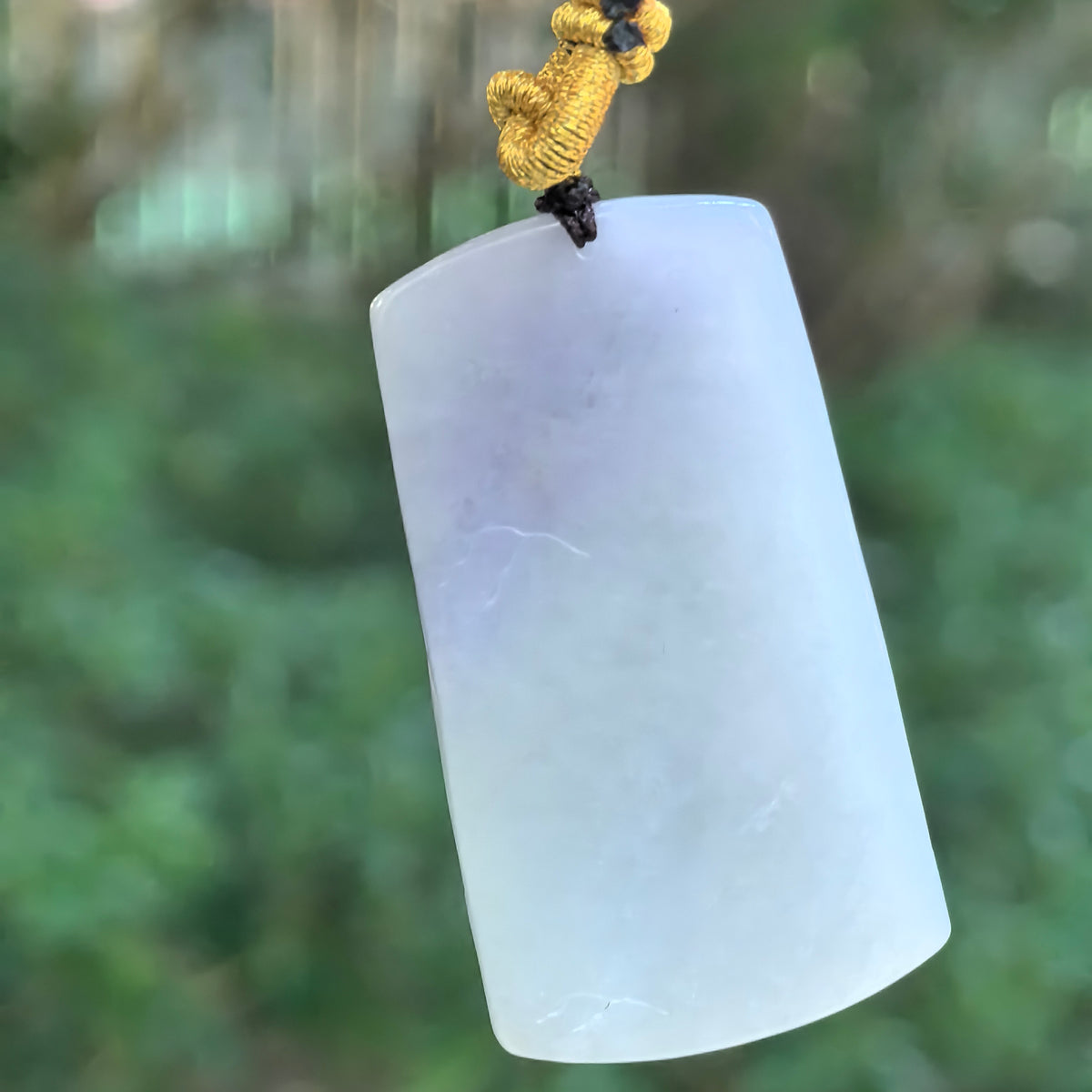 Glutinous Purple Jadeite Landscape Plaque Pendant