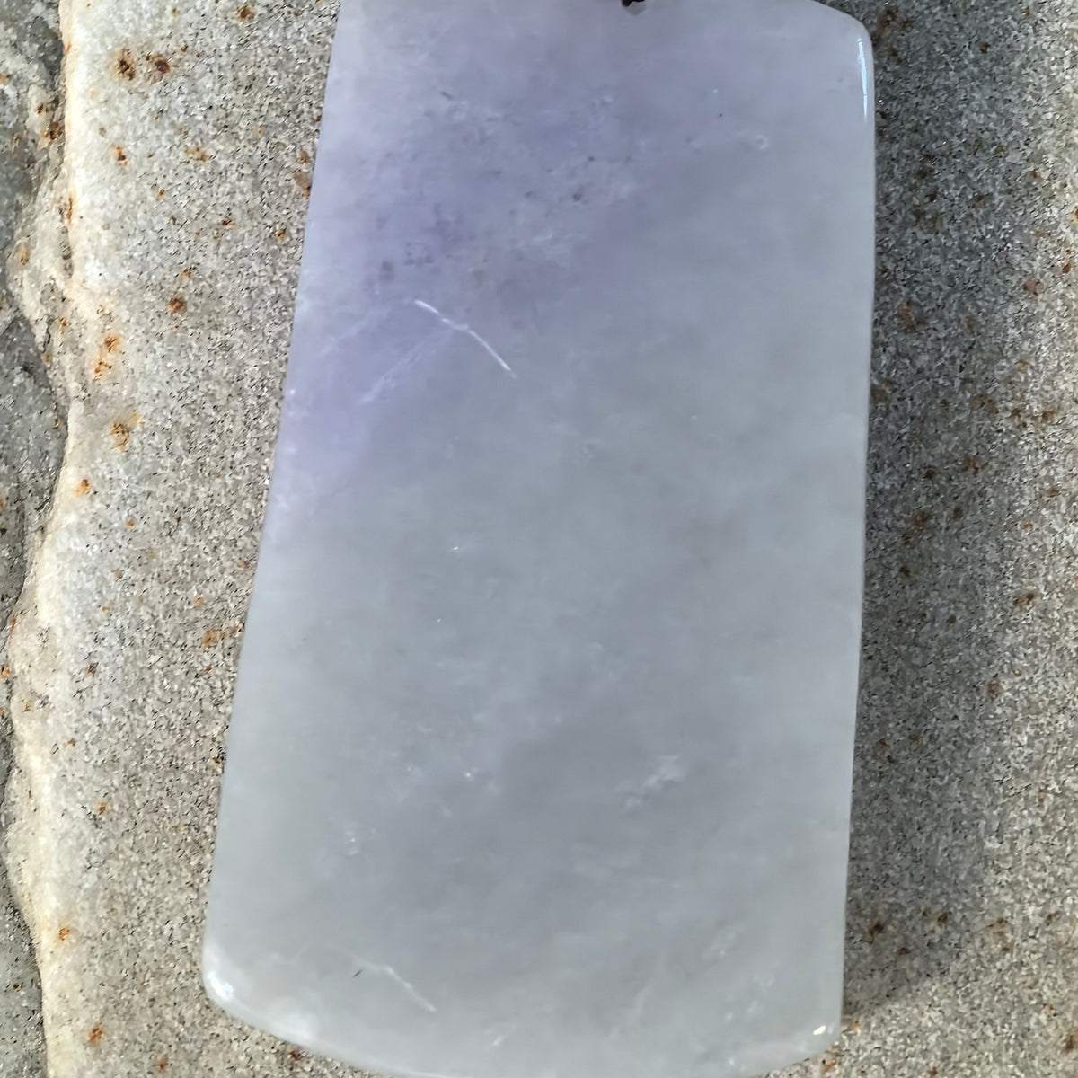 Glutinous Purple Jadeite Landscape Plaque Pendant