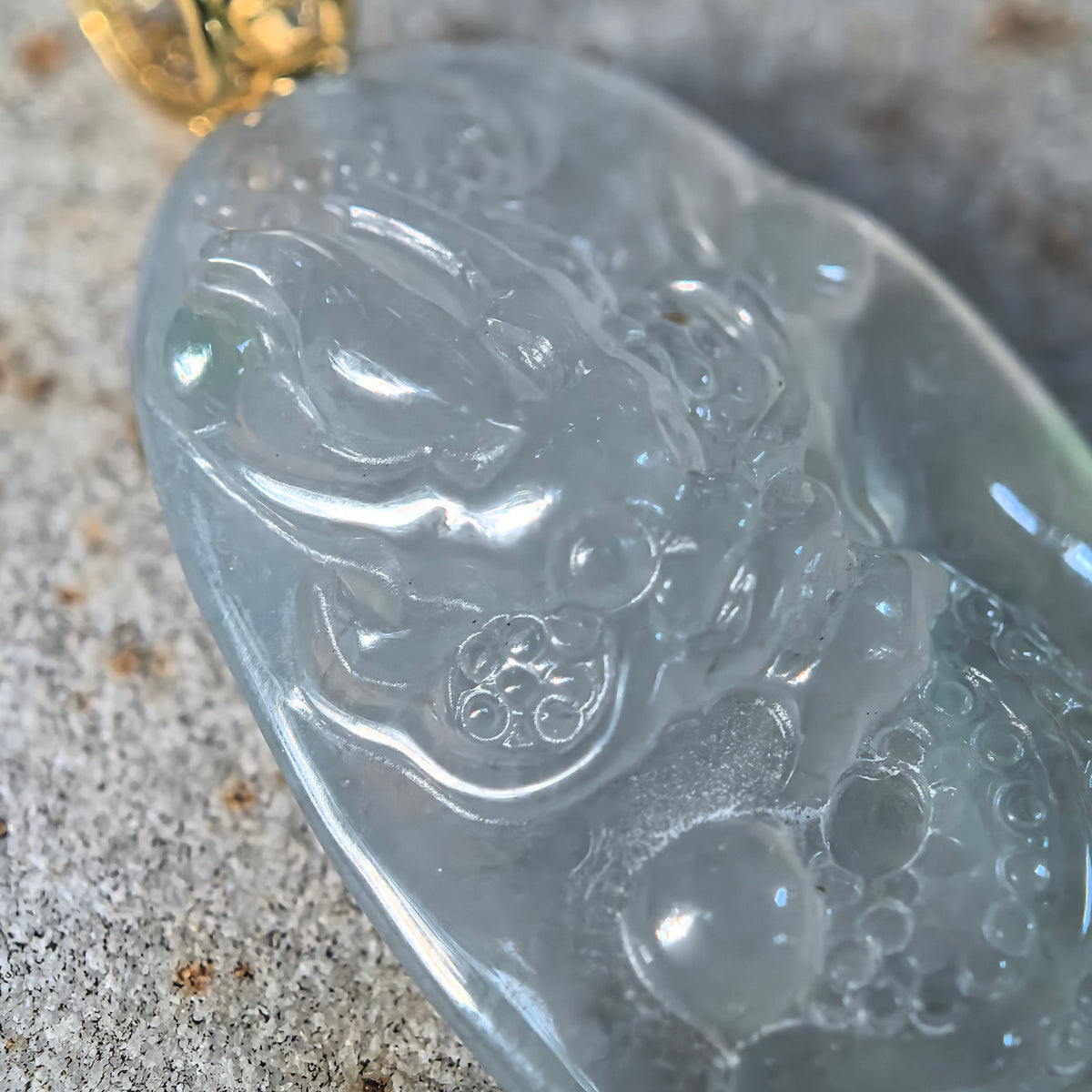 Icy White Dragon Jadeite Pendant