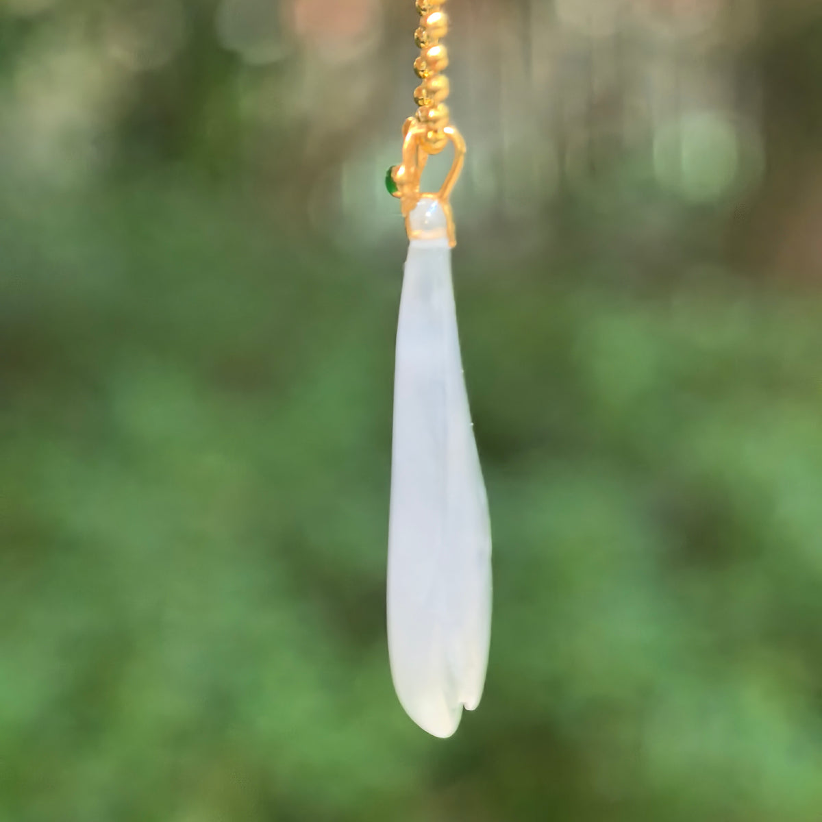 Icy White Jadeite Magnolia Pendant