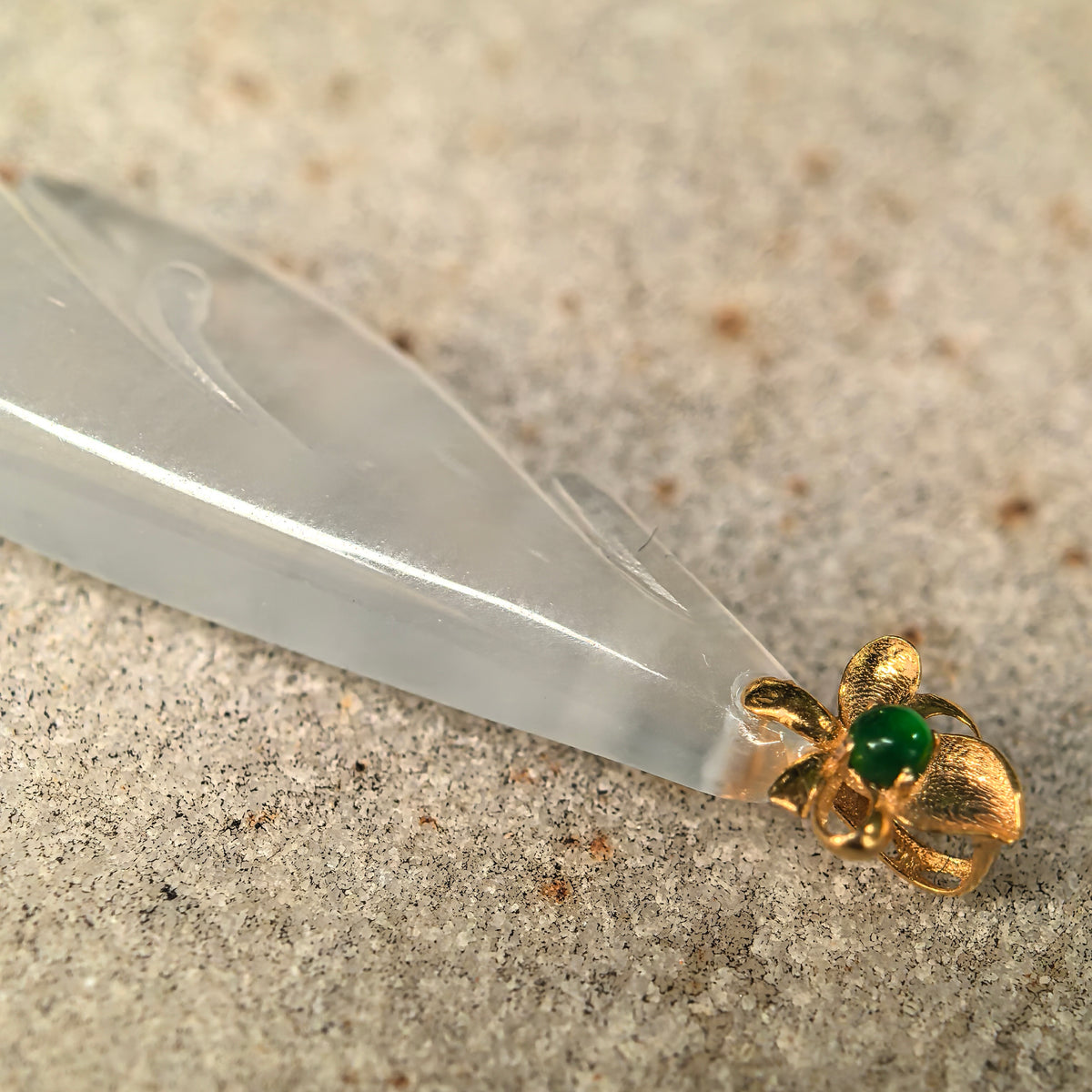 Icy White Jadeite Magnolia Pendant