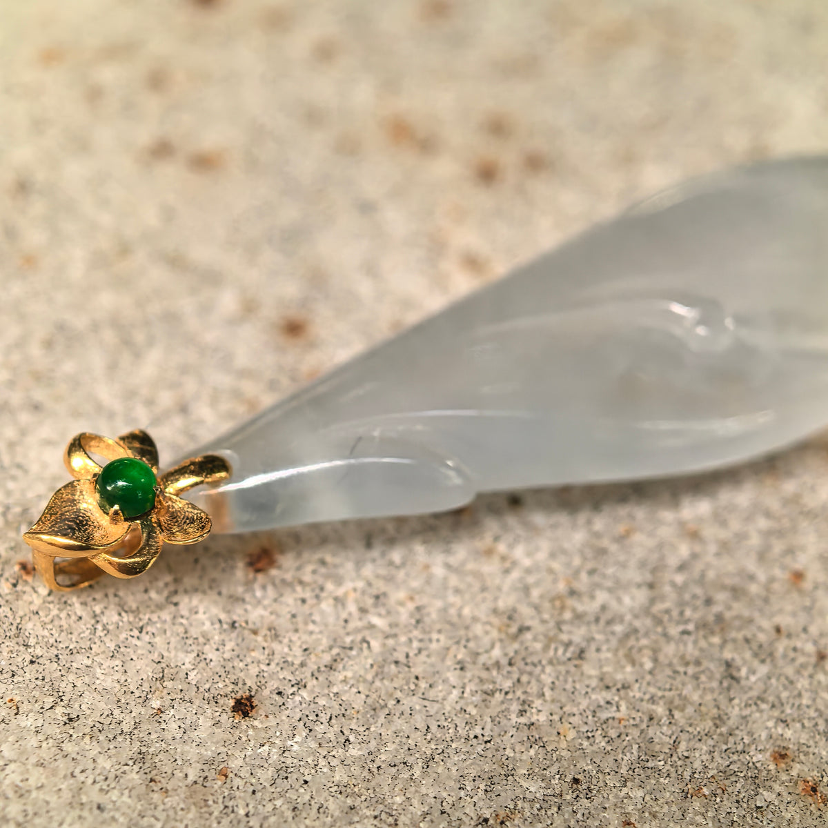 Icy White Jadeite Magnolia Pendant