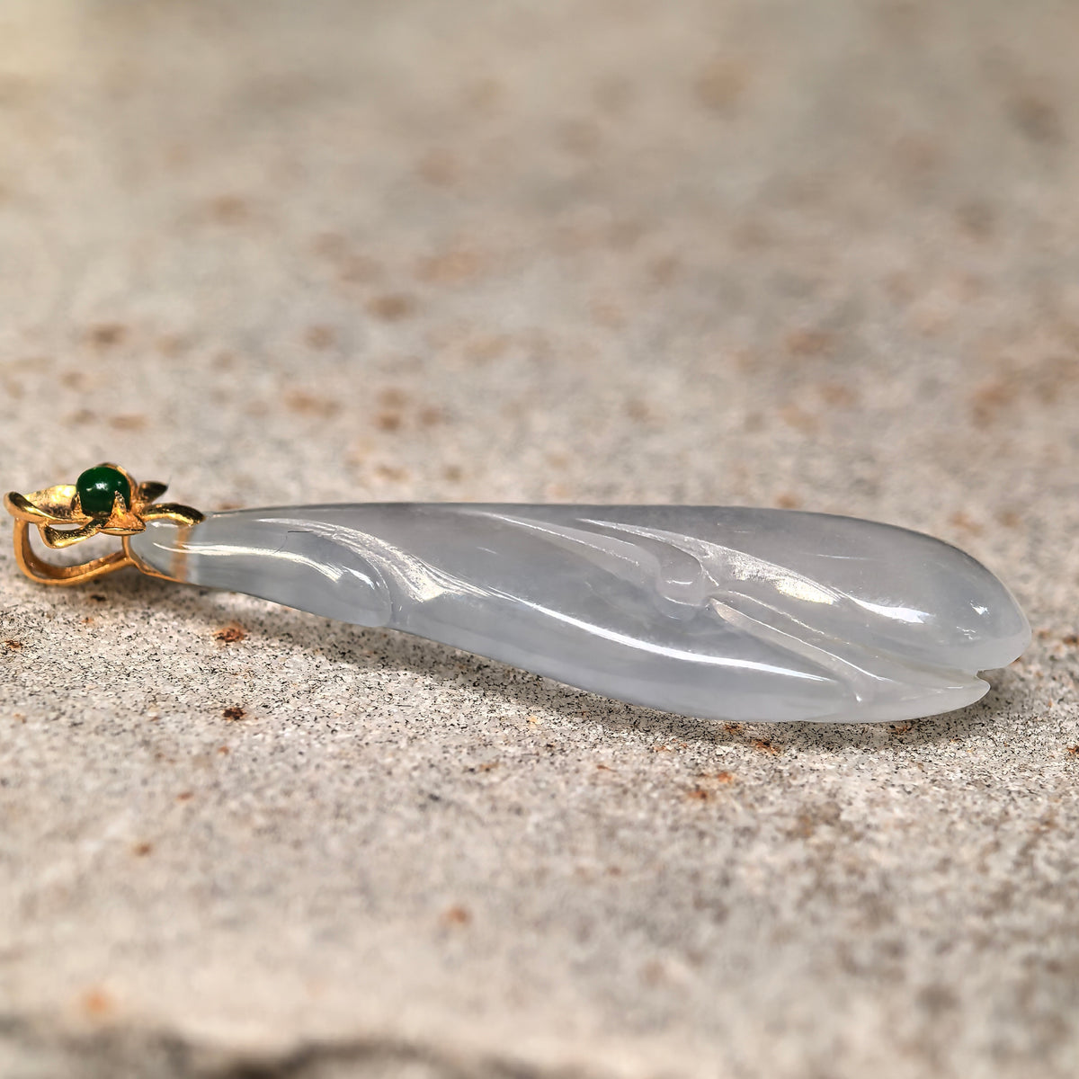 Icy White Jadeite Magnolia Pendant