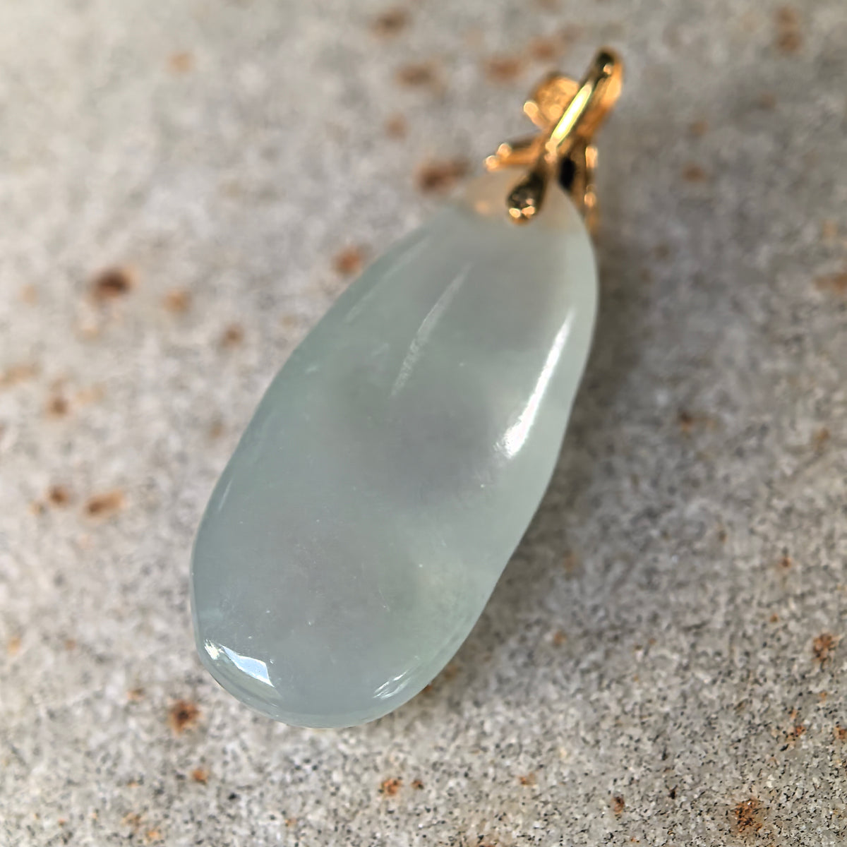 Icy Glutinous Pale Green Jadeite Bean Pod Pendant